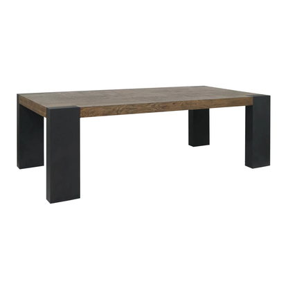 Debose 94" Rectangular Dining Table - Black + Oak