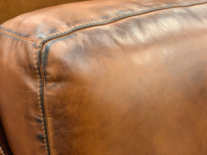 Leonardo Luxe 96" Top Grain Leather 2 Cushion Sofa - Daytona Antique