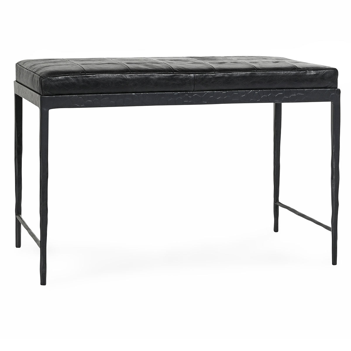 Marco 28" Leather Bench - Black