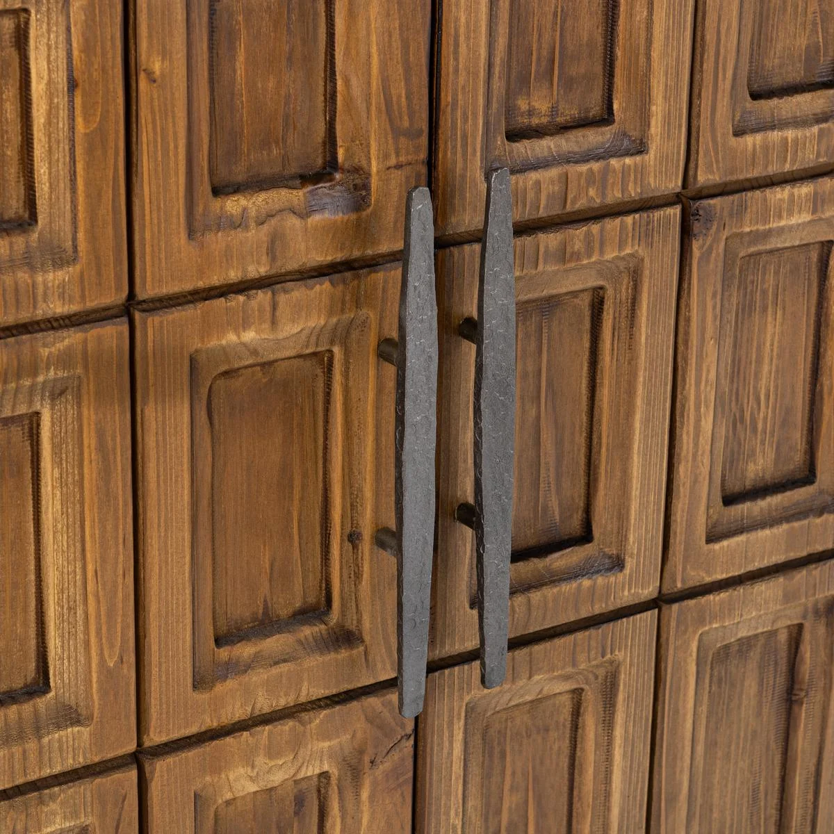 Washington 106" Reclaimed Pine 6 Door Cabinet - Mission Brown