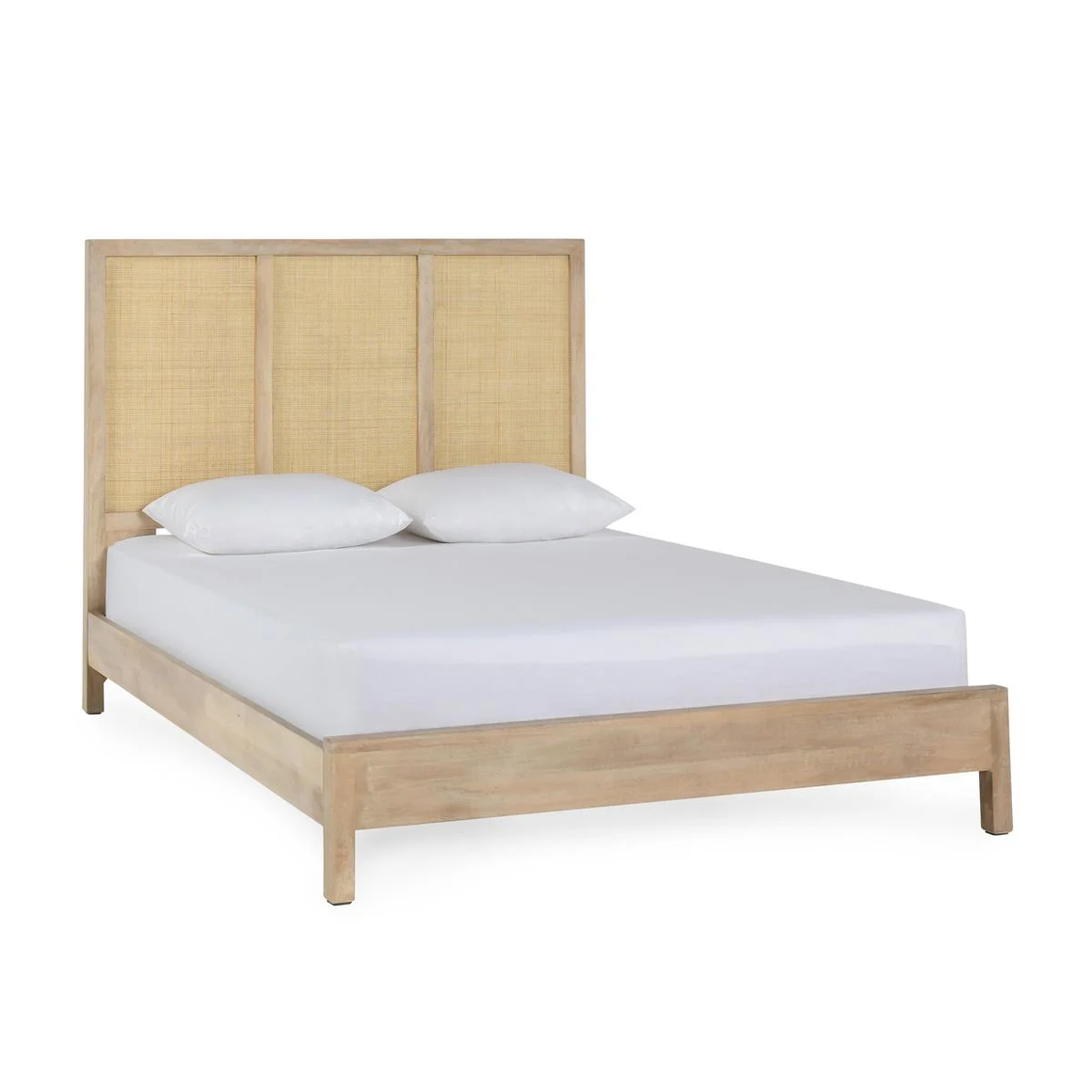 Jann Wood & Rattan King Bed - Light Natural