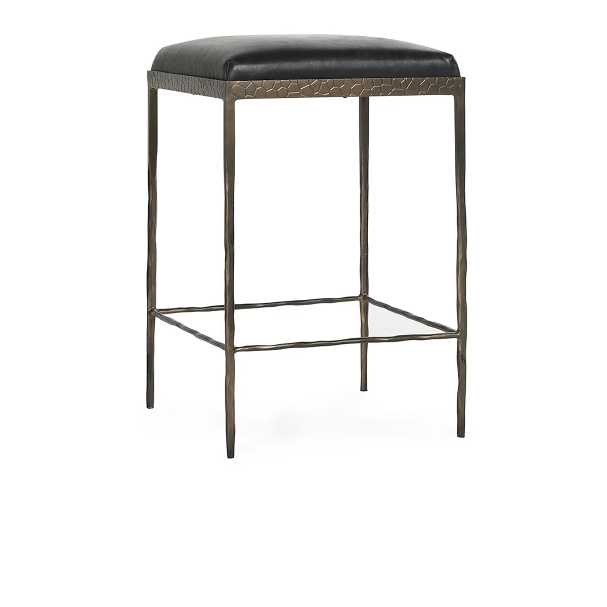 Bodica Leather 26" Counter Stool - Onyx Black