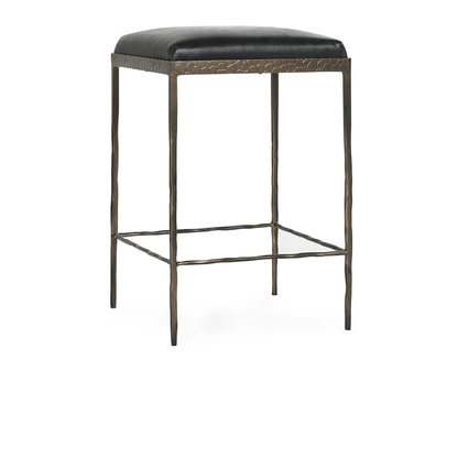Bodica Leather 26" Counter Stool - Onyx Black