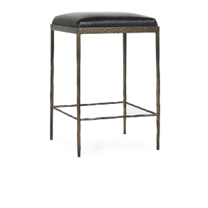 Boudica Leather 26" Counter Stool - Onyx Black