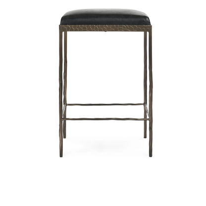 Bodica Leather 26" Counter Stool - Onyx Black