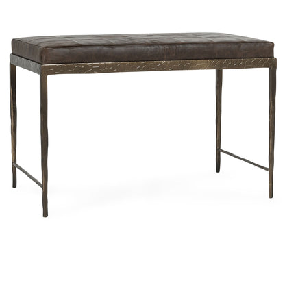 Marco 28" Leather Bench - Cocoa Brown