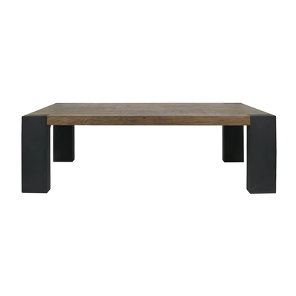 Debose 94" Rectangular Dining Table - Black + Oak