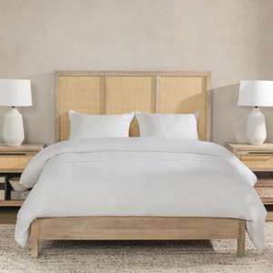 Jann Wood & Rattan King Bed - Light Natural