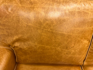 SD Lucca 91" Italian Top Grain Leather 3 Cushion Sofa - Brittany