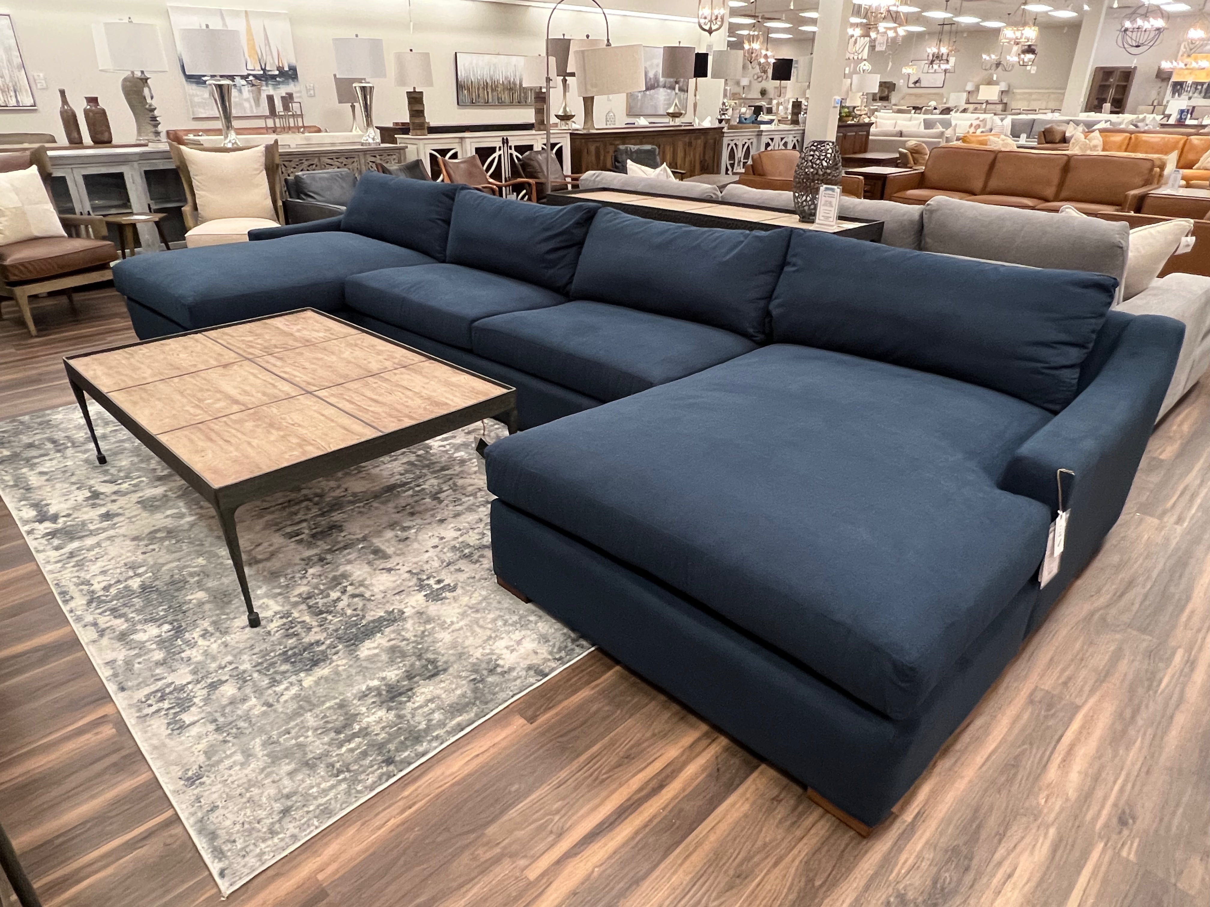 Hannah 188” Dual Chaise Sectional - Crypton Navy