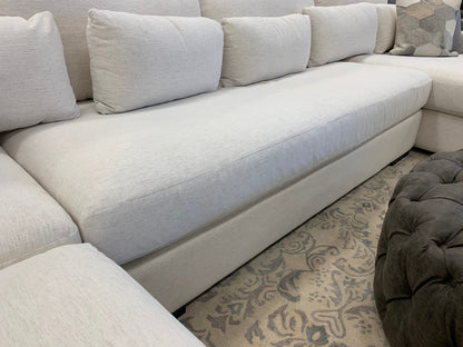 Glenda 170" x 104" Quick Ship Sectional w/ Right Arm Facing Chaise - Crypton Natural Linen - Classic Carolina Home