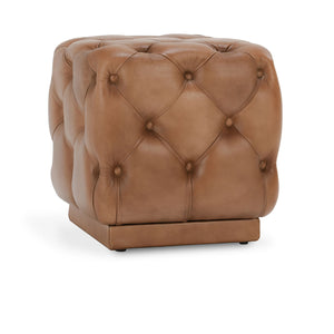 Brielle Leather 19" Square Ottoman Tutor Brown