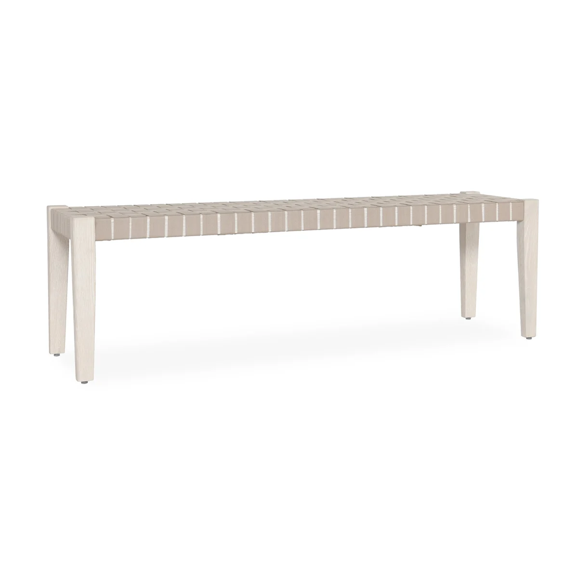 Oasis Oak Wood 62" Bench - White and Taupe