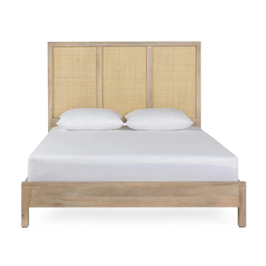 Jann Wood & Rattan King Bed - Light Natural