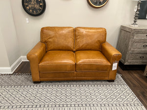 Lucca 66" Italian Top Grain Leather 2 Cushion Loveseat - Brittany