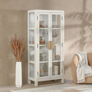 Miro Reclaimed Pine Tall Cabinet Antique White