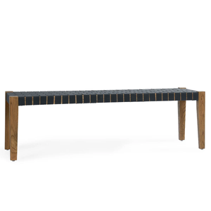 Oasis Oak Wood 62" Bench - Natural and Charcoal