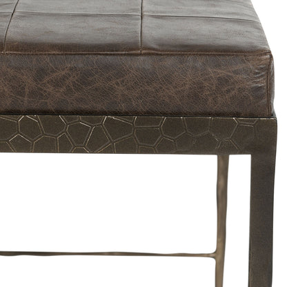 Marco 28" Leather Bench - Cocoa Brown