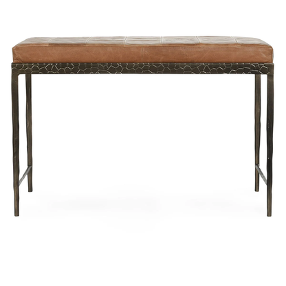 Marco 28" Leather Bench - Chestnut