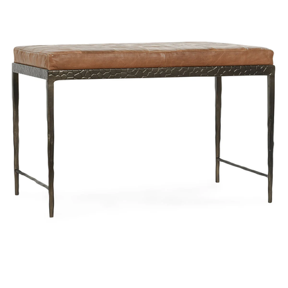 Marco 28" Leather Bench - Chestnut