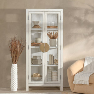 Miro Reclaimed Pine Tall Cabinet Antique White