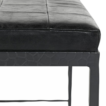 Marco 28" Leather Bench - Black