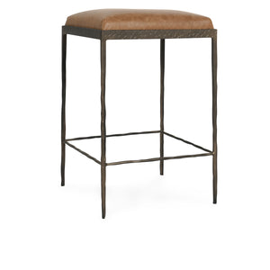 Boudica Leather 26" Counter Stool - Chestnut Brown