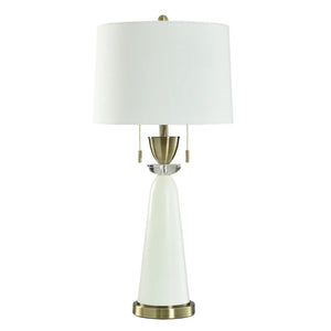 Hatteras 33" Table Lamp - White + Brass