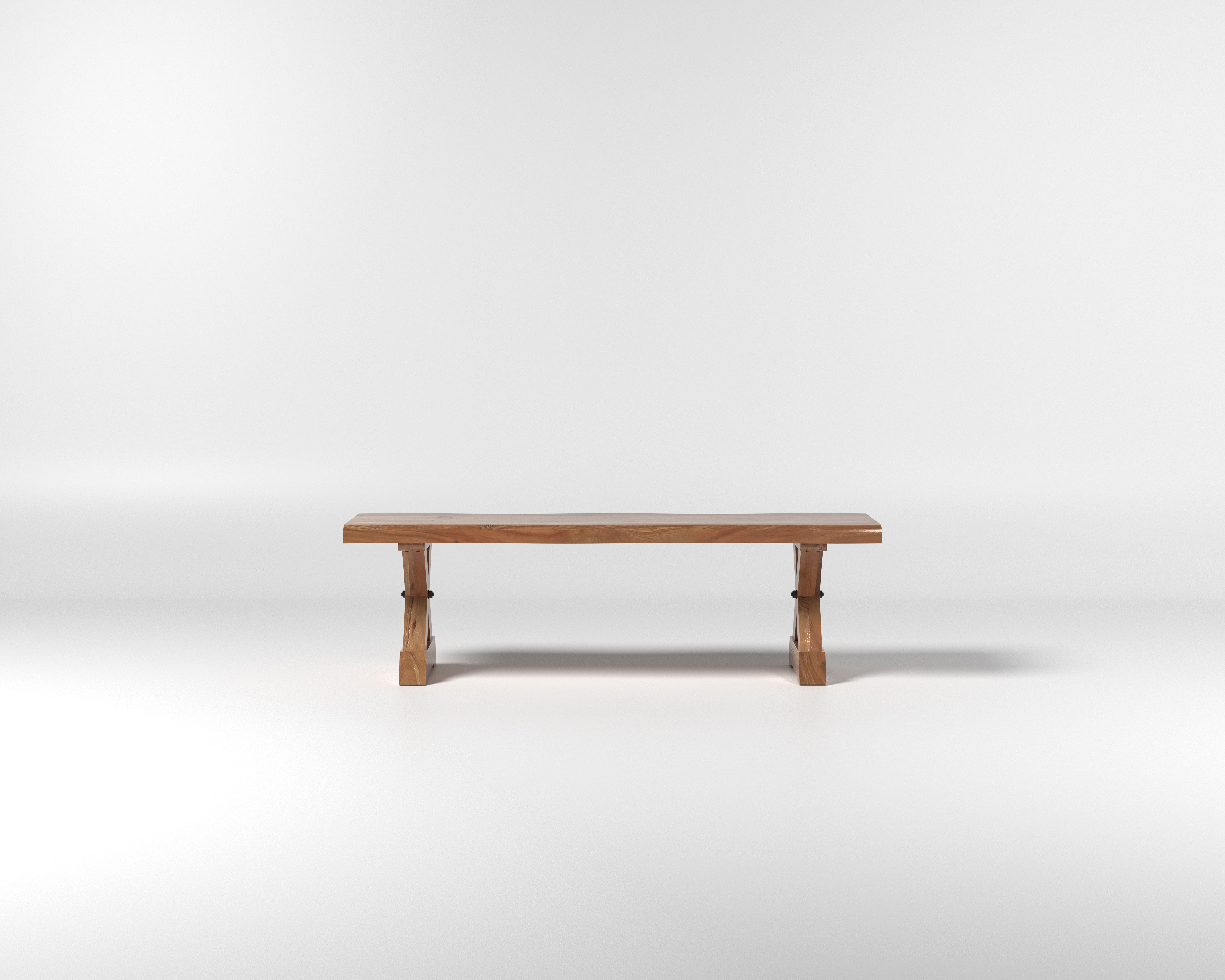 Nathan 60" Live Edge Dining Bench - Honeycomb