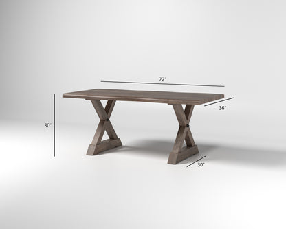 Nathan Acacia 72" Live Edge Dining Table - Tempest