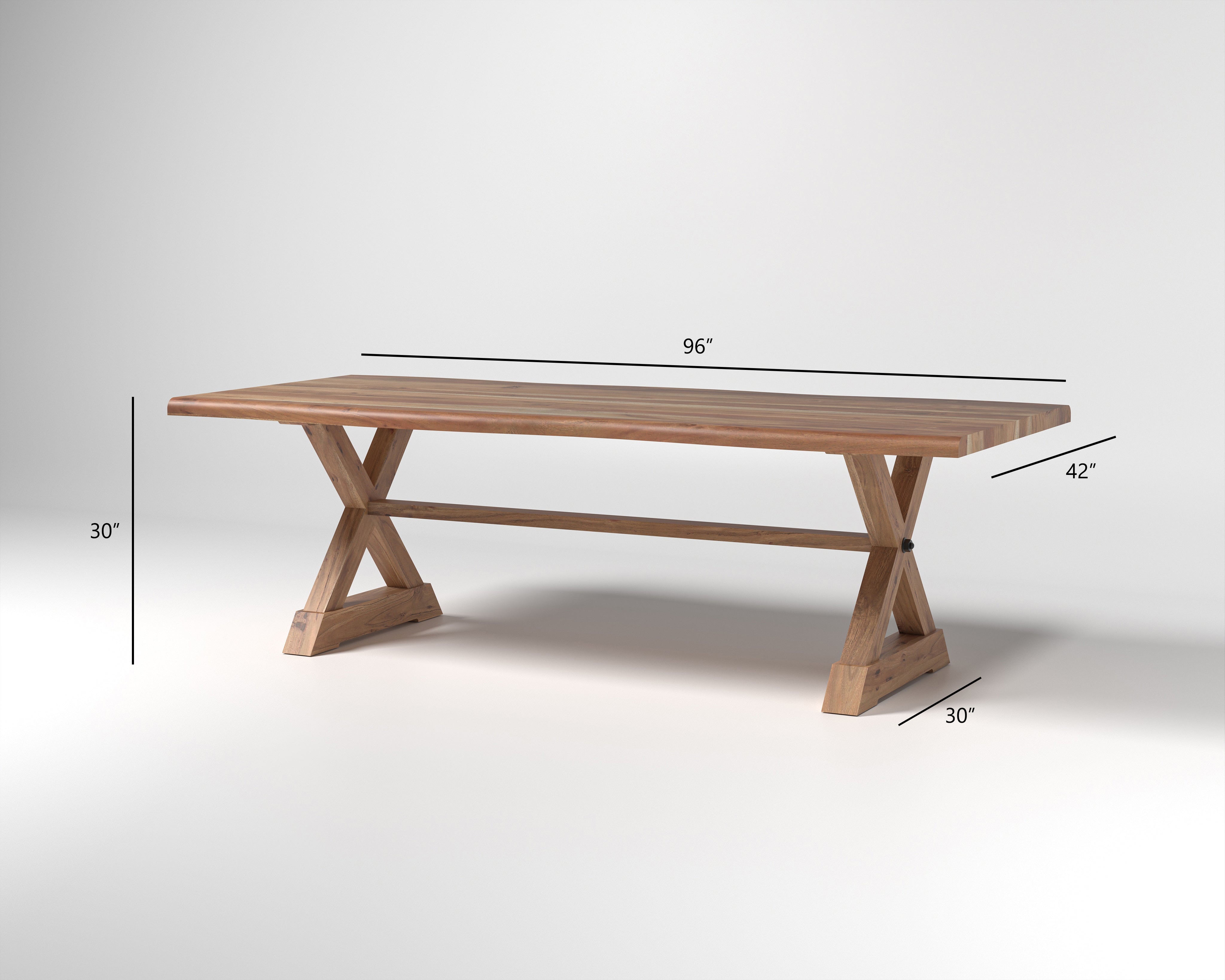 Nathan 96" Live Edge Dining Table - Honeycomb