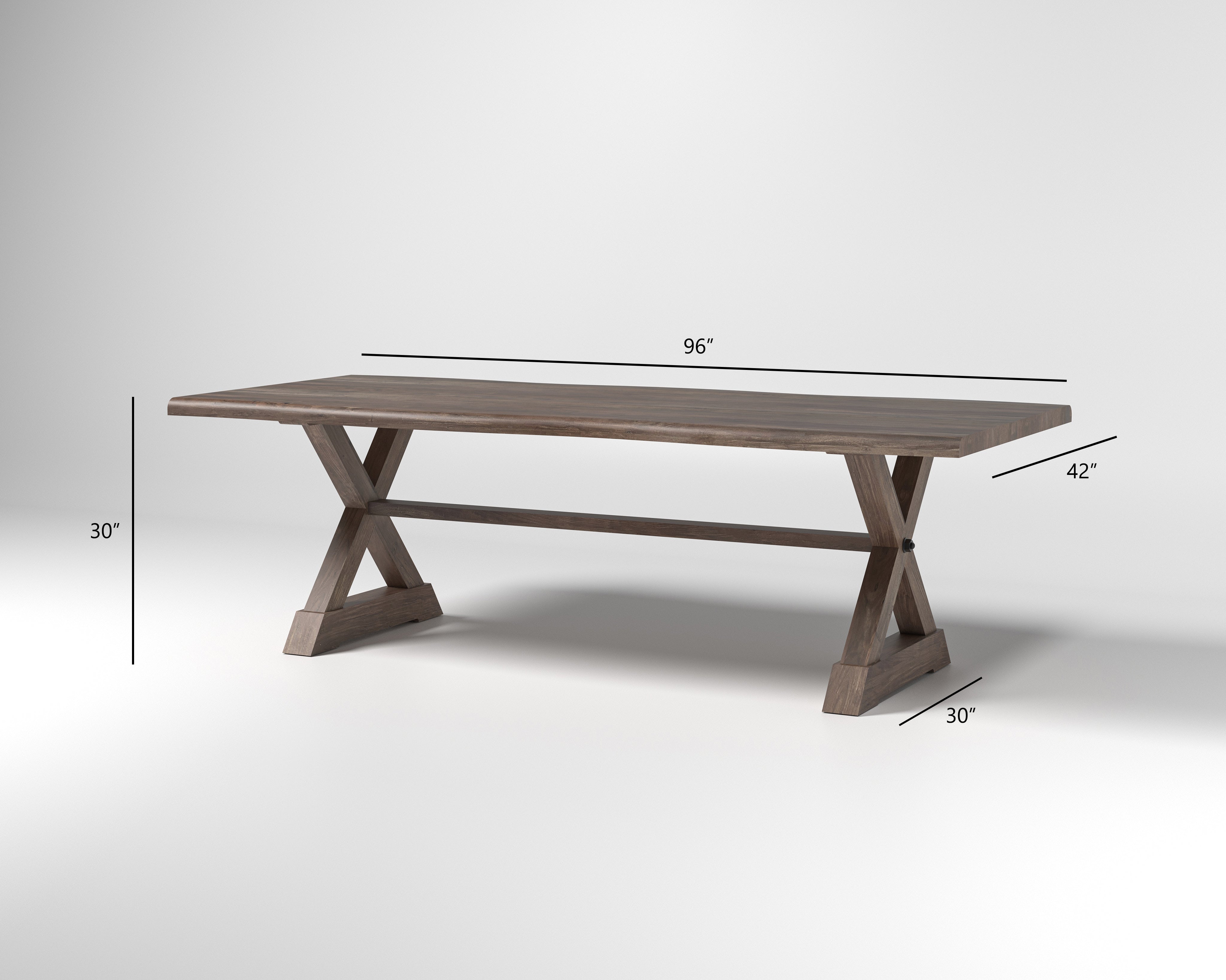 Nathan 96" Live Edge Dining Table - Tempest