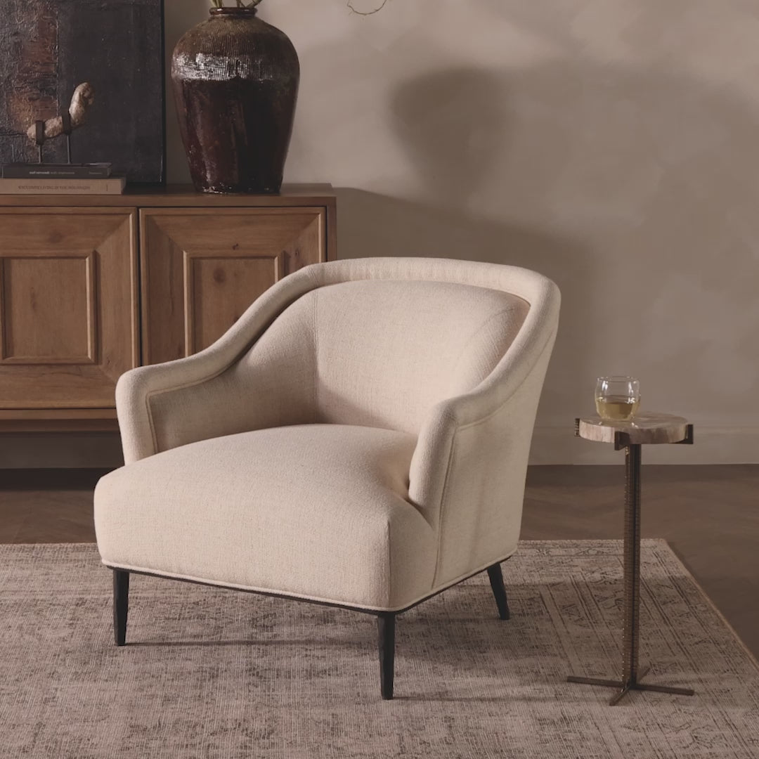 Noah 32" Chair - Performance Thames Cream + Iron