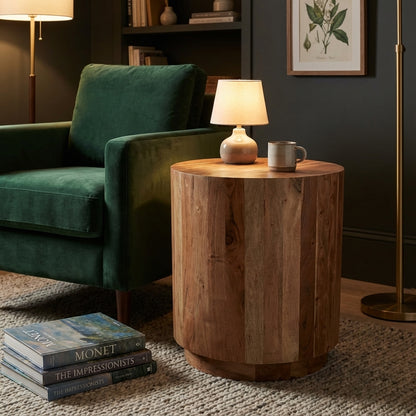Malcolm Acacia 20" Round End Table - Natural