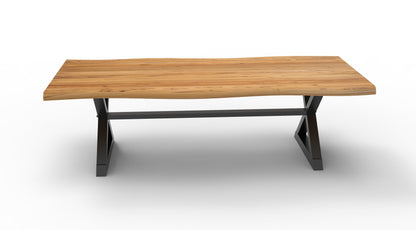 Bartholomew 96" Teak Live Edge Dining Table - Natural