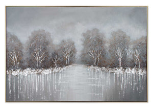 Ice Forest 72" Hand Painted Framed Canvas Art - Classic Carolina Home