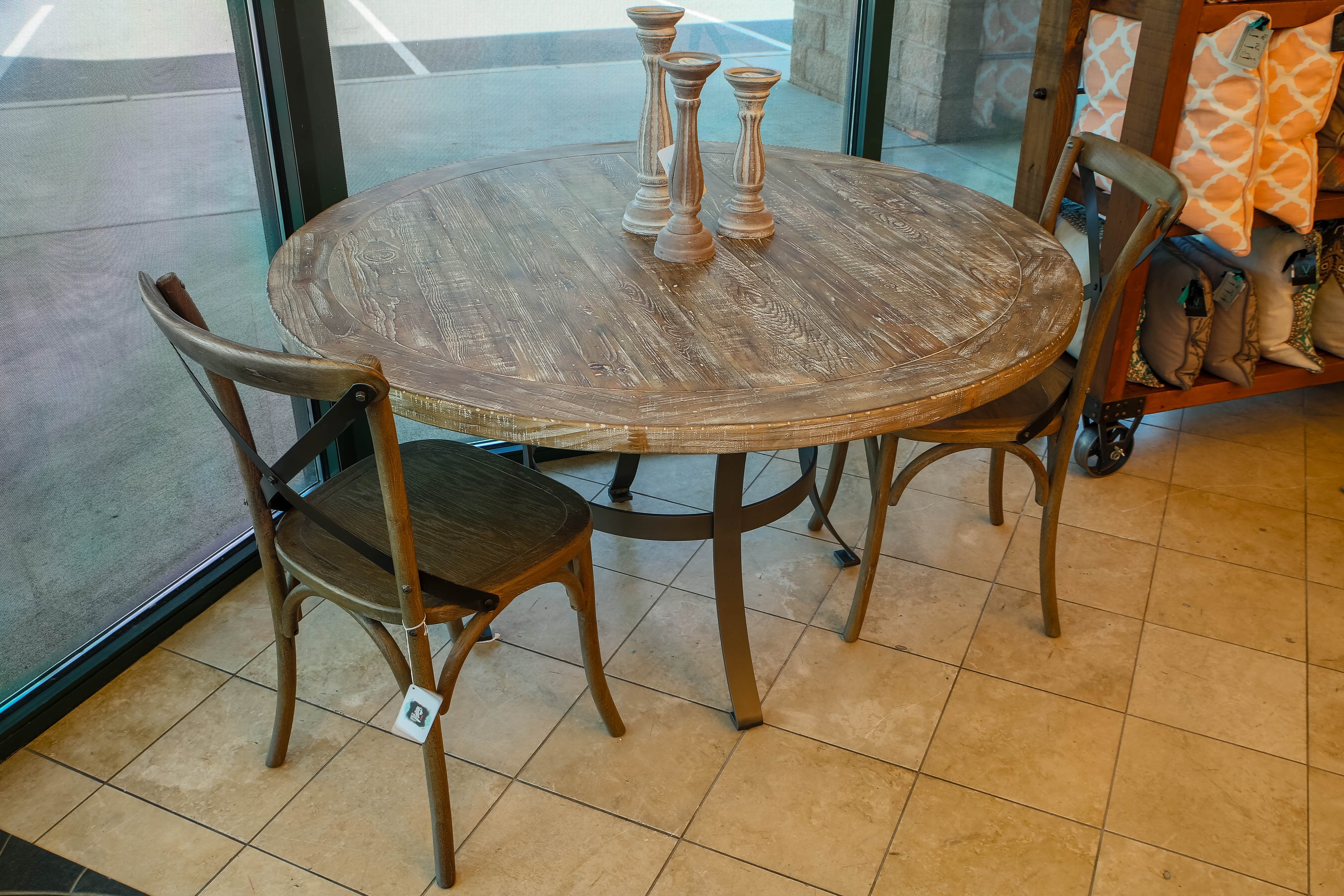 Greenville 54” Round Dining Table - Sandstone - Classic Carolina Home