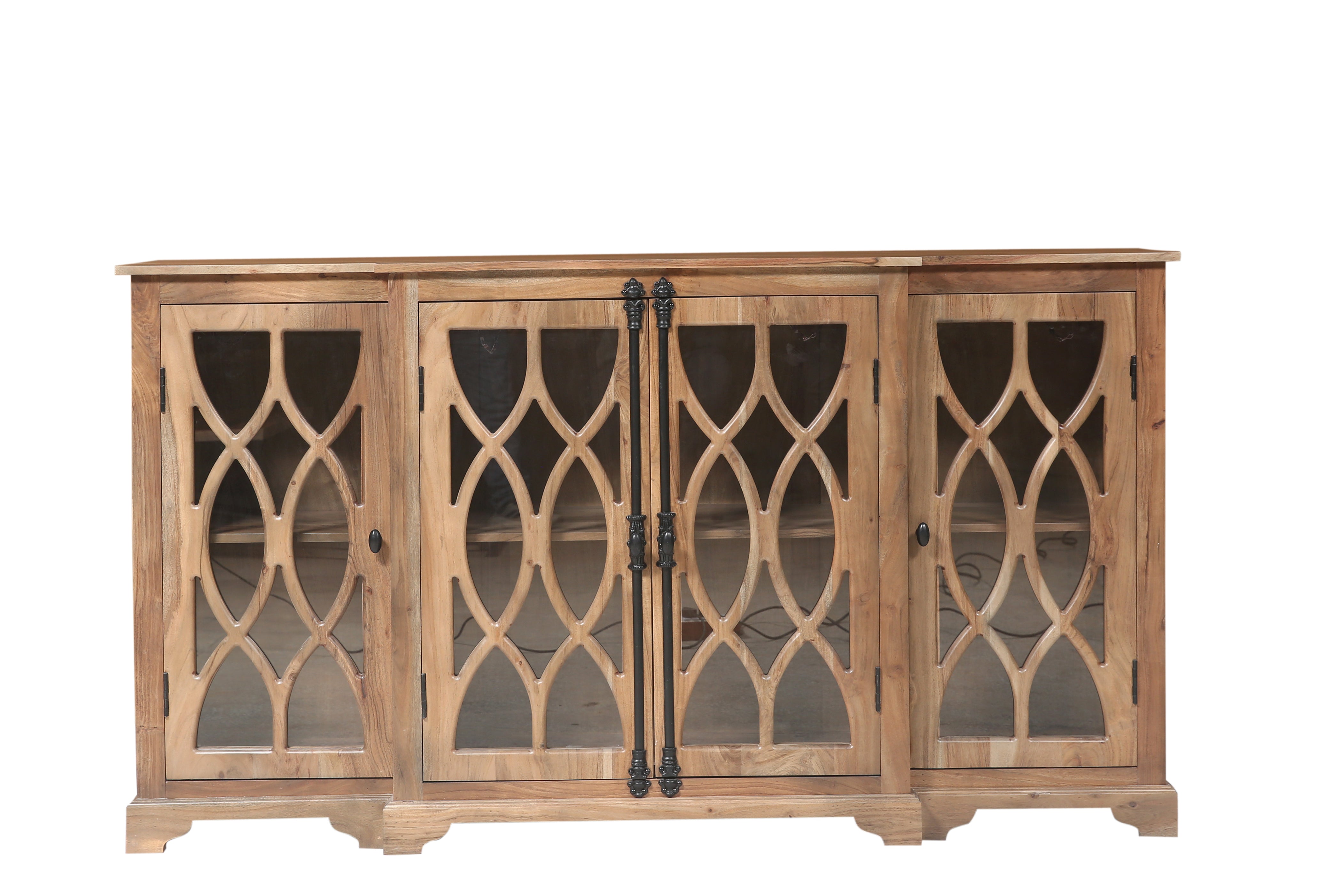 Clarissa 72" Acacia 4 Door Breakfront Sideboard - Natural