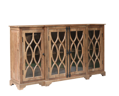 Clarissa 72" Acacia 4 Door Breakfront Sideboard - Natural