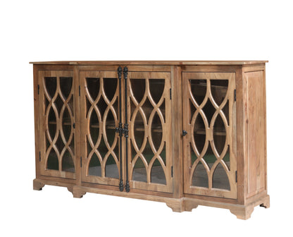 Clarissa 72" Acacia 4 Door Breakfront Sideboard - Natural