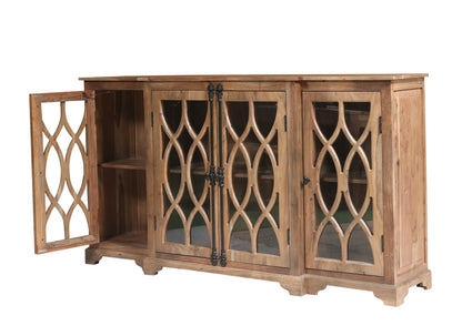 Clarissa 72" Acacia 4 Door Breakfront Sideboard - Natural