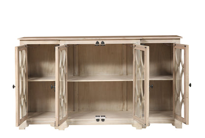 Clarissa 72" Acacia 4 Door Breakfront Sideboard - New White Wash