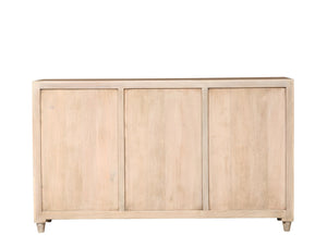 Dominic 71" Acacia 4 Door Glass Front Sideboard - New White Wash