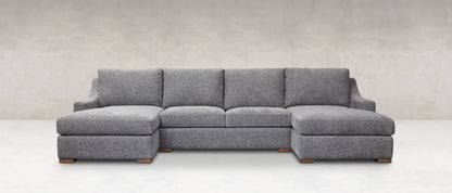 Hannah 159" Dual Chaise Sectional - Mink Metallic - Classic Carolina Home