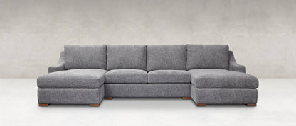 Hannah 159" Dual Chaise Sectional - Mink Metallic - Classic Carolina Home