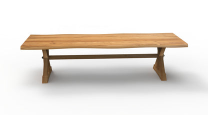 Bartholomew 120" Teak Live Edge Dining Table - Natural