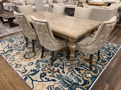 Salem 82" - 102" Extension Dining Table - New White Wash - Classic Carolina Home