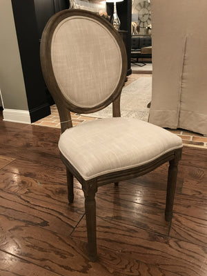 Hartwell Oval Fabric Back Dining Chair - Taupe + Driftwood - Classic Carolina Home