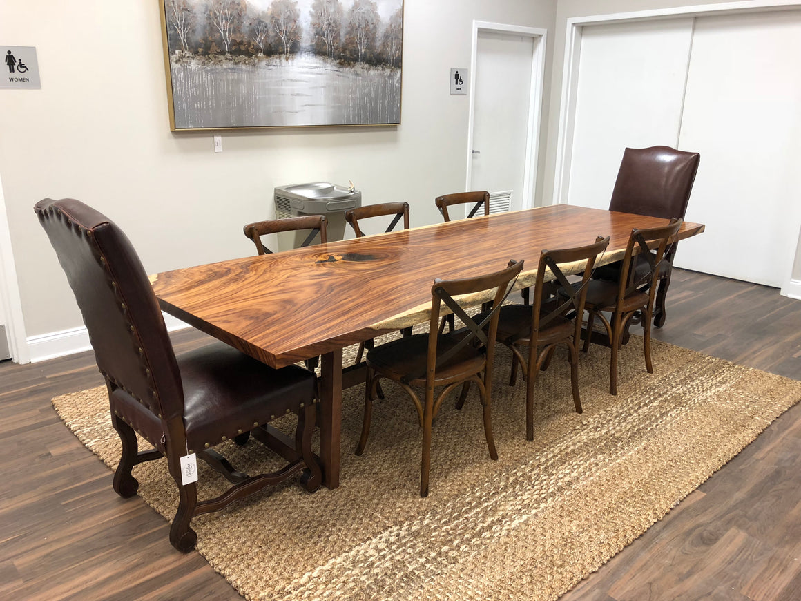 Fletcher Live Edge Dining Table - Guanacaste - Natural - Classic Carolina Home