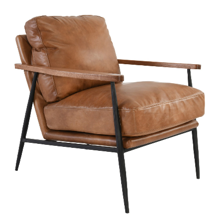 Kristoff 27" Top Grain Leather Club Chair - Tan - Classic Carolina Home